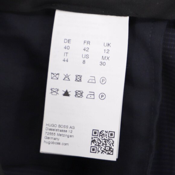 NWT HUGO BOSS Women's "Titana6" Navy Blue Plaid Wool Trousers Pants Size US 8 - Picture 9 of 10